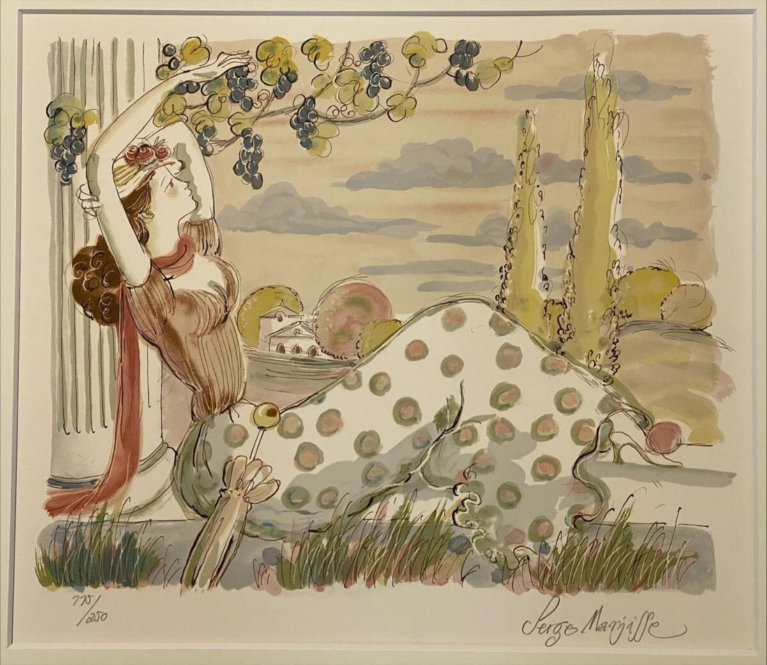 Serge Marjisse Original Lithograph Print (ED250) - Signed & Framed French Art: Serge Marjisse Original Lithograph Print (ED250) - Signed & Framed French Art Serge Marjisse's captivating original lithograph print, ED250, is a stunning representation of French contemporary art. Si