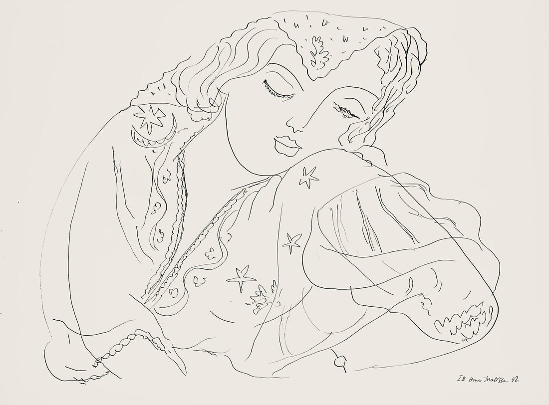 Henri Matisse, Srie I, var. 8 (Duthuit 9), Dessins, Thmes et variations, Lithograph: Henri Matisse, Srie I, var. 8 (Duthuit 9), Dessins, Thmes et variations, Lithograph A rare and exquisite lithograph by Henri Matisse, from the esteemed folio "Dessins, Th?mes et Variations", featuring