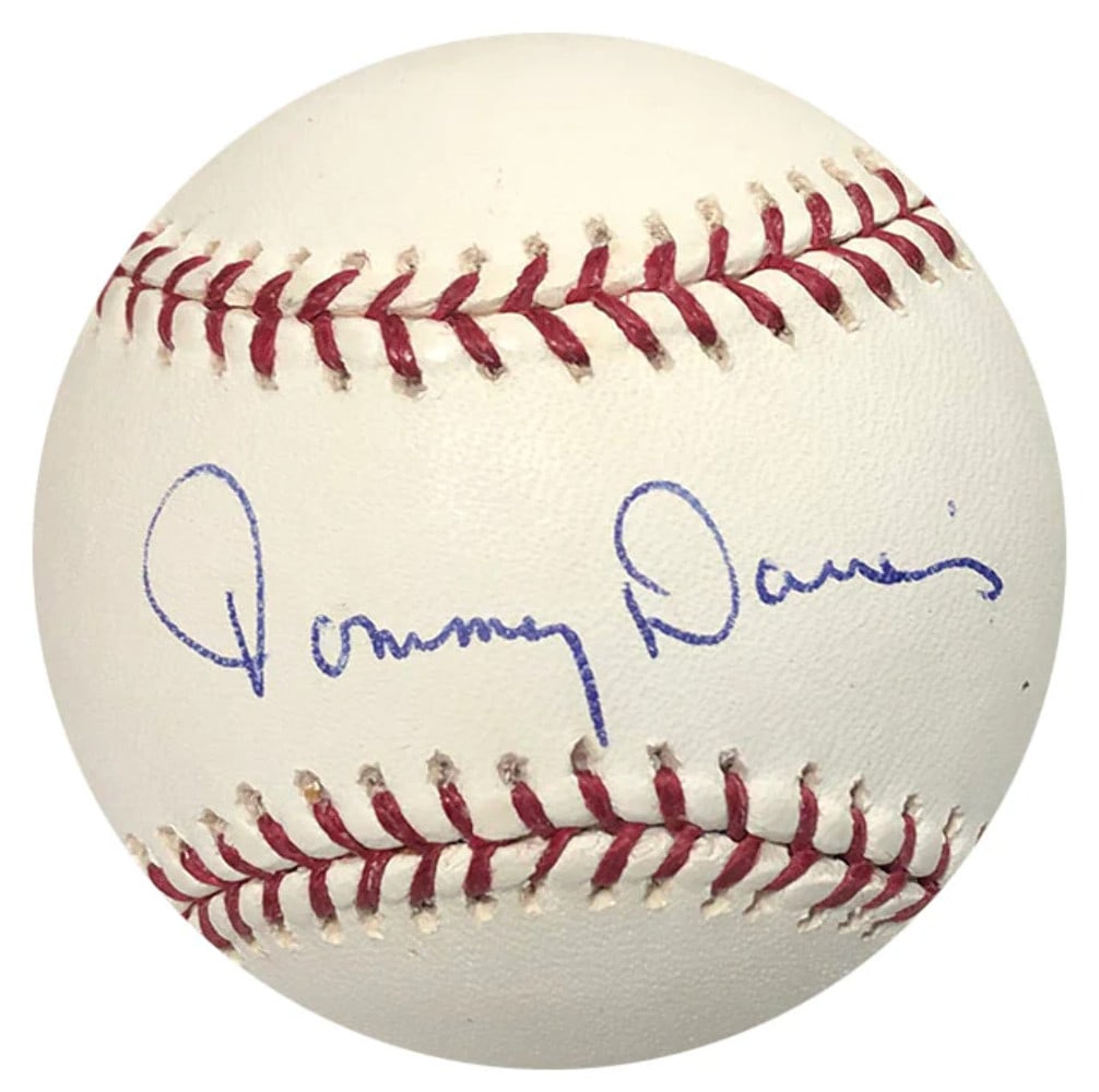 Baseball Tommy Davis Autographed: Baseball Tommy Davis Autographed Get ready to step up your baseball memorabilia collection with this incredible autographed baseball by the legendary Tommy Davis, signed in blue pen across the sweet s
