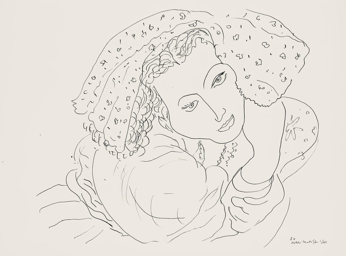 Henri Matisse, Srie I, var. 4 (Duthuit 9), Dessins, Thmes et variations, Lithograph: Henri Matisse, Srie I, var. 4 (Duthuit 9), Dessins, Thmes et variations, Lithograph A rare and exquisite lithograph from Henri Matisse's iconic series, Dessins, Thmes et Variations, this print showcas