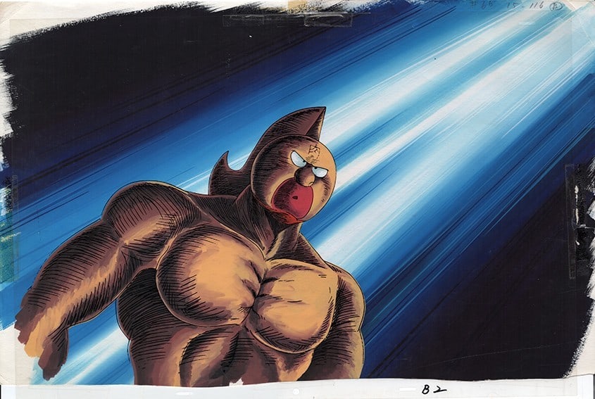 Yudetamago Cel Animation Drawing of Kinniku Suguru Background Person (Japanese): Yudetamago Cel Animation Drawing of Kinniku Suguru Background Person (Japanese) A vibrant and colorful cel animation drawing from the renowned Japanese studio Yudetamago, this piece showcases a unique