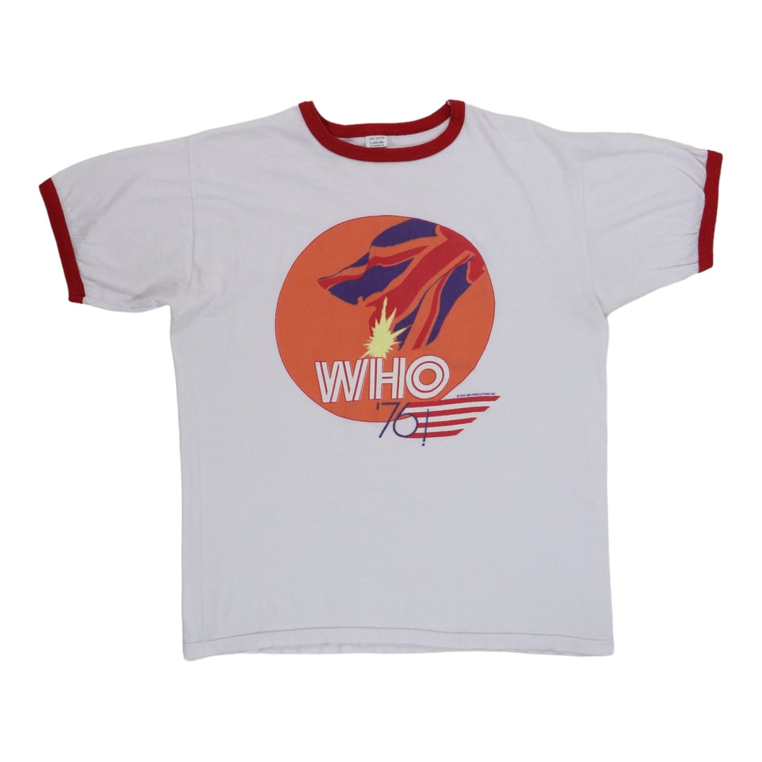 Shirt 1976 The Who: Shirt 1976 The Who Get ready to rock with this authentic 1976 The Who vintage shirt, made from high-quality 100% cotton and boasting a classic white color that's perfect for any music lover's wardrobe