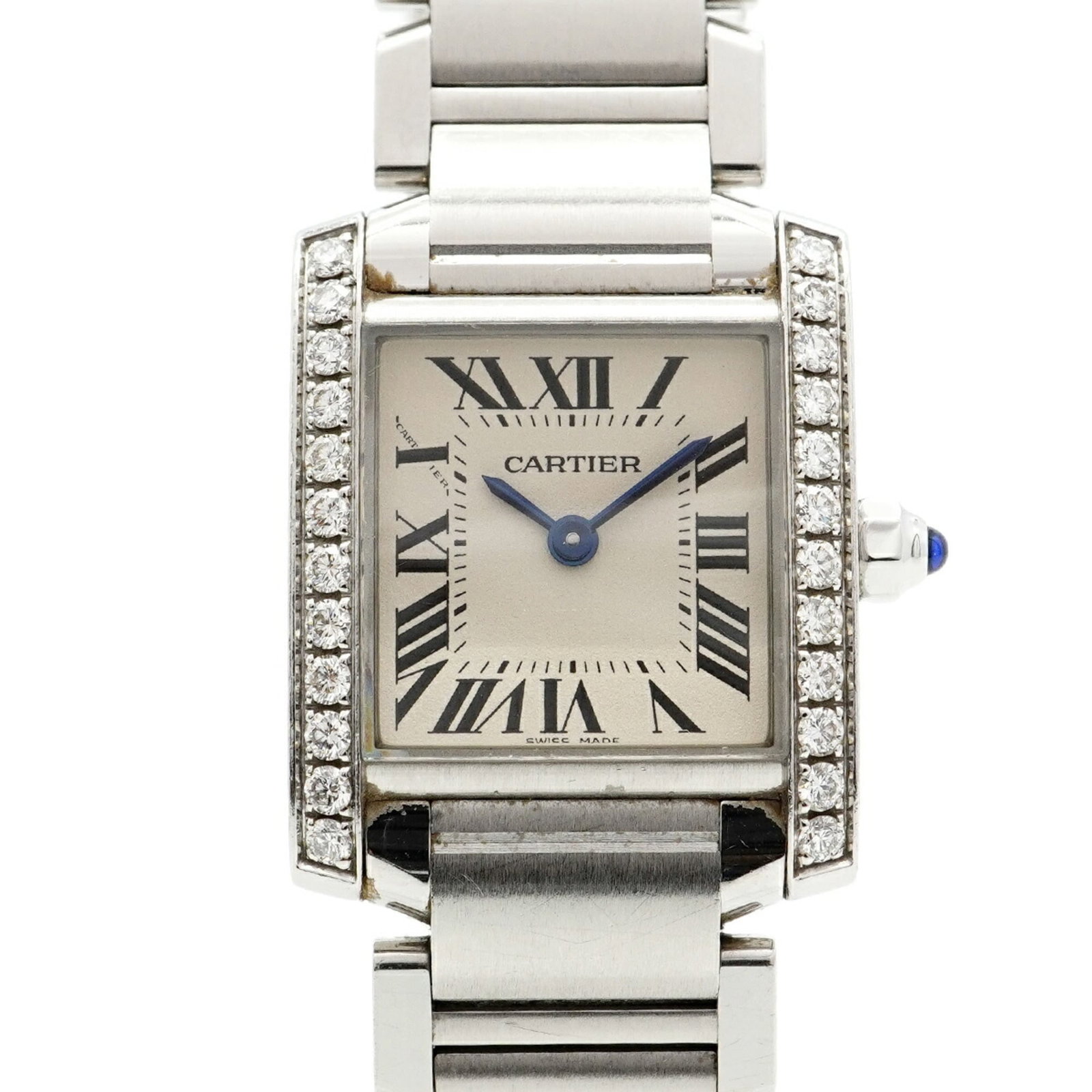 Wristwatch Cartier: Wristwatch Cartier A stunning Cartier wristwatch in ivory, boasting sleek stainless steel details and a classic 20.3mm case size, perfect for adding an air of sophistication to any outfit. With its ti