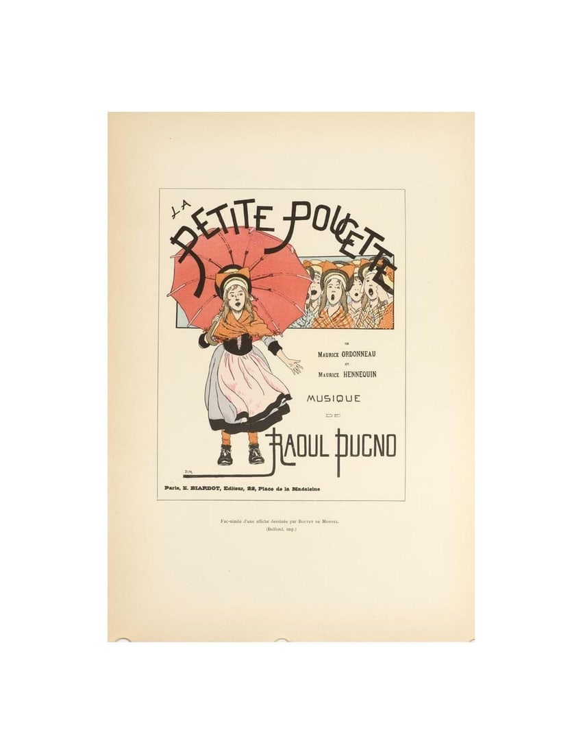 1896 Original Vintage Poster Petite Poucette By Montel For Affiches Illustrees: 1896 Original Vintage Poster Petite Poucette By Montel For Affiches Illustrees Experience the elegance of Art Nouveau with this stunning 1897 vintage poster, Petite Poucette by Montel for Affiches Ill