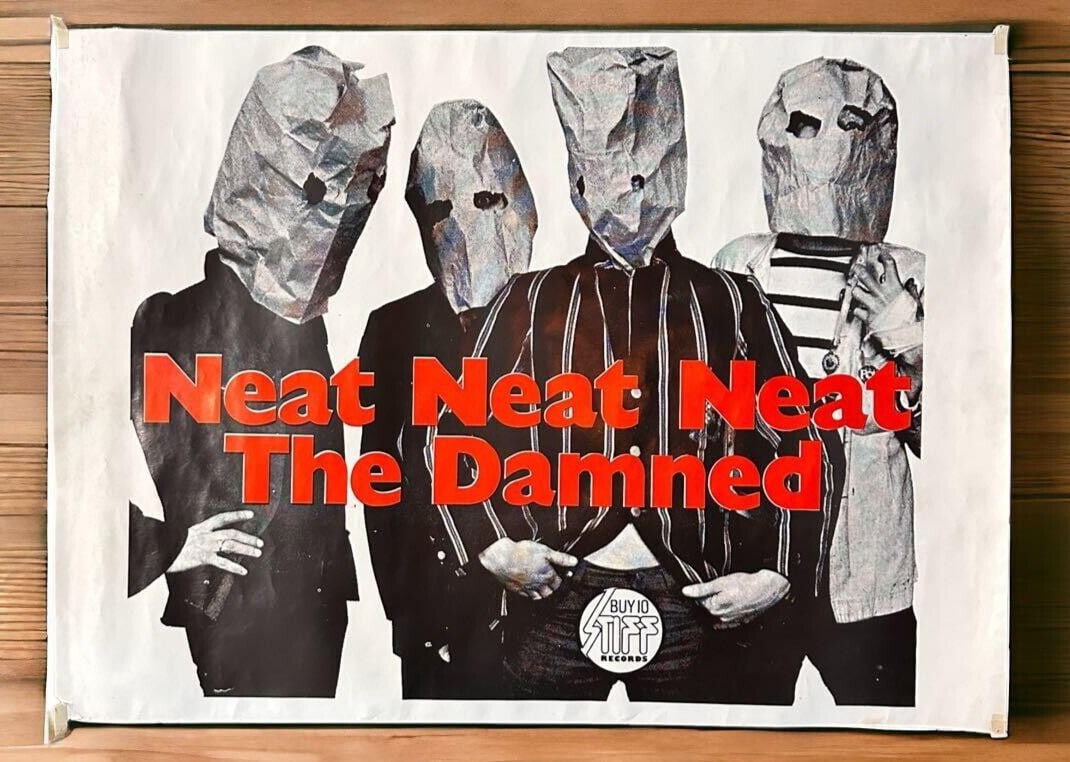 Damned Stiff Records Promo Poster (Rare & Punk) - Neat UK 1980s: Damned Stiff Records Promo Poster (Rare & Punk) - Neat UK 1980s A rare gem for punk enthusiasts, this promo poster from Damned Stiff Records is a must-have for collectors. Printed in the UK in the 198