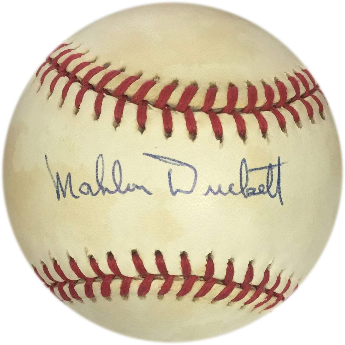 (JSA) Mahlon Duckett Autographed Baseball: (JSA) Mahlon Duckett Autographed Baseball Own a piece of baseball history with the Mahlon Duckett autographed baseball, authenticated by James Spence Authentication (JSA). This official National