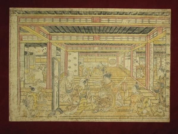 Shamisen Nishimura Shigenaga Japan Woodblock Prints Hall Kimono Shoji Fusuma (1 of 1)