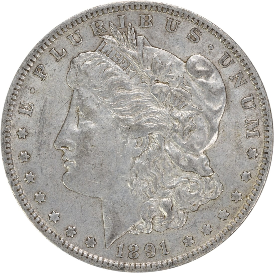 Uncertified 1891-O Morgan Silver Dollar EF: Uncertified 1891-O Morgan Silver Dollar EF A rare and highly sought-after 1891-O Morgan Silver Dollar, certified by the US Mint as having been circulated, boasts an exceptional EF grade and stunning s