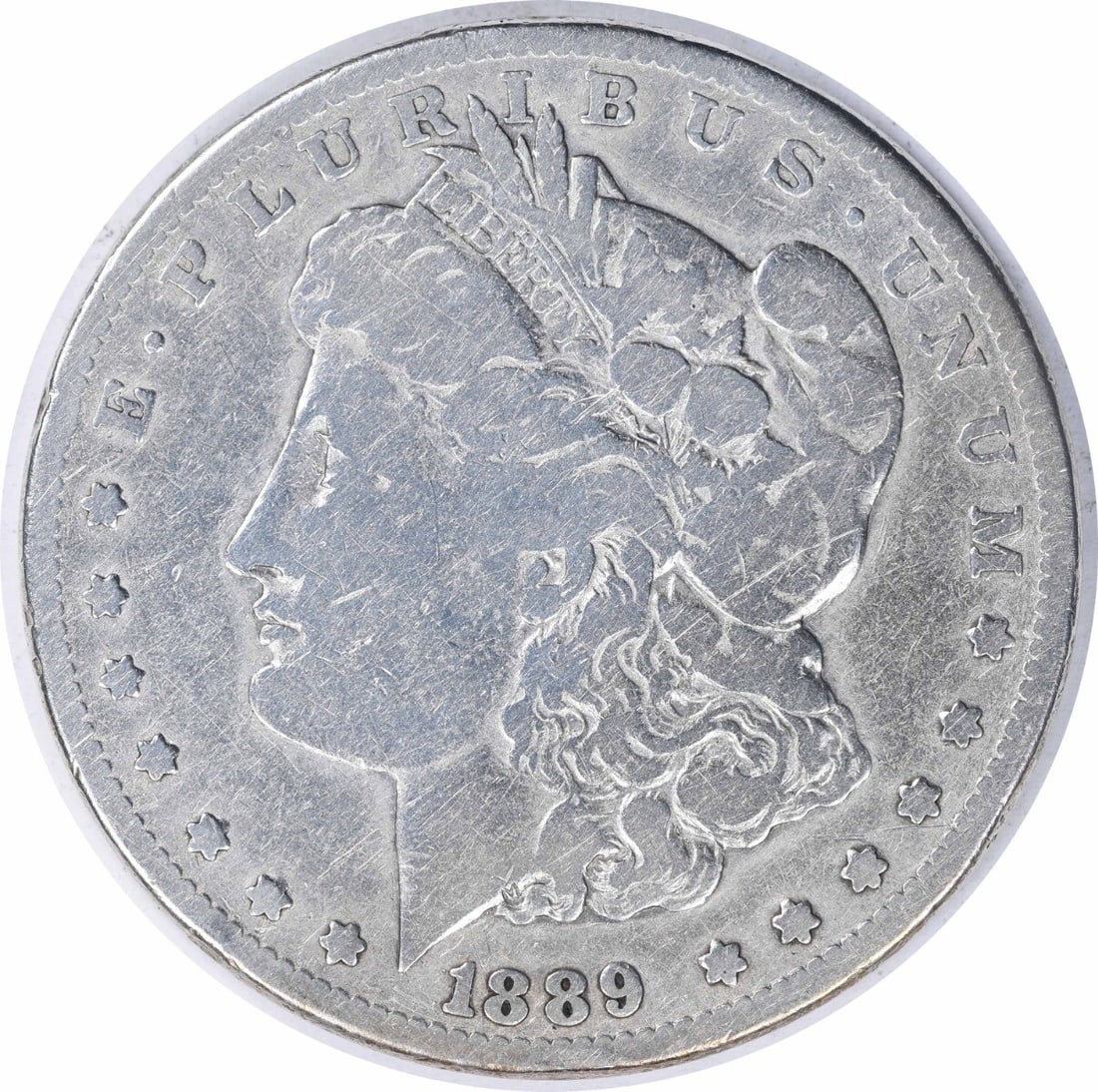 1889 CC Morgan Silver Dollar - VG Uncertified: 1889 CC Morgan Silver Dollar - VG Uncertified Experience the beauty of the American West with this 1889 CC Morgan Silver Dollar, certified as Very Good condition and featuring the iconic CC mint mark.