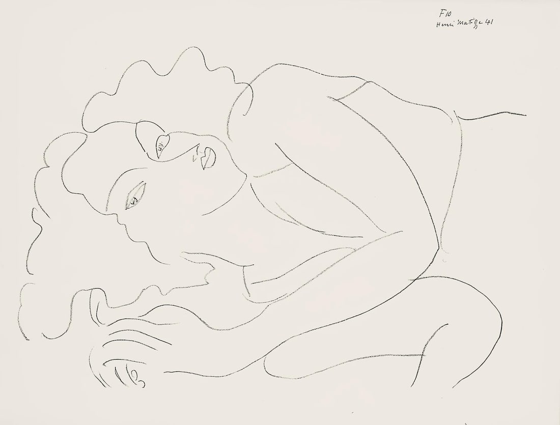 Henri Matisse, Srie F, var. 10 (Duthuit 9), Dessins, Thmes et variations, Lithograph: Henri Matisse, Srie F, var. 10 (Duthuit 9), Dessins, Thmes et variations, Lithograph A stunning lithograph by Henri Matisse, part of his celebrated series Dessins, Th?mes et Variations, is up for auct