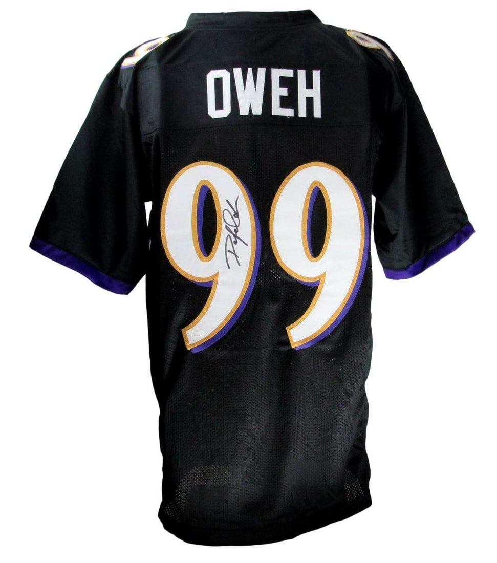 163863 Odafe Oweh Signed/ Autographed Ravens Black Custom Football Jersey JSA: 163863 Odafe Oweh Signed/ Autographed Ravens Black Custom Football Jersey JSA Get ready to show off your team spirit with the officially licensed Odafe Oweh signed Ravens black custom football jersey,
