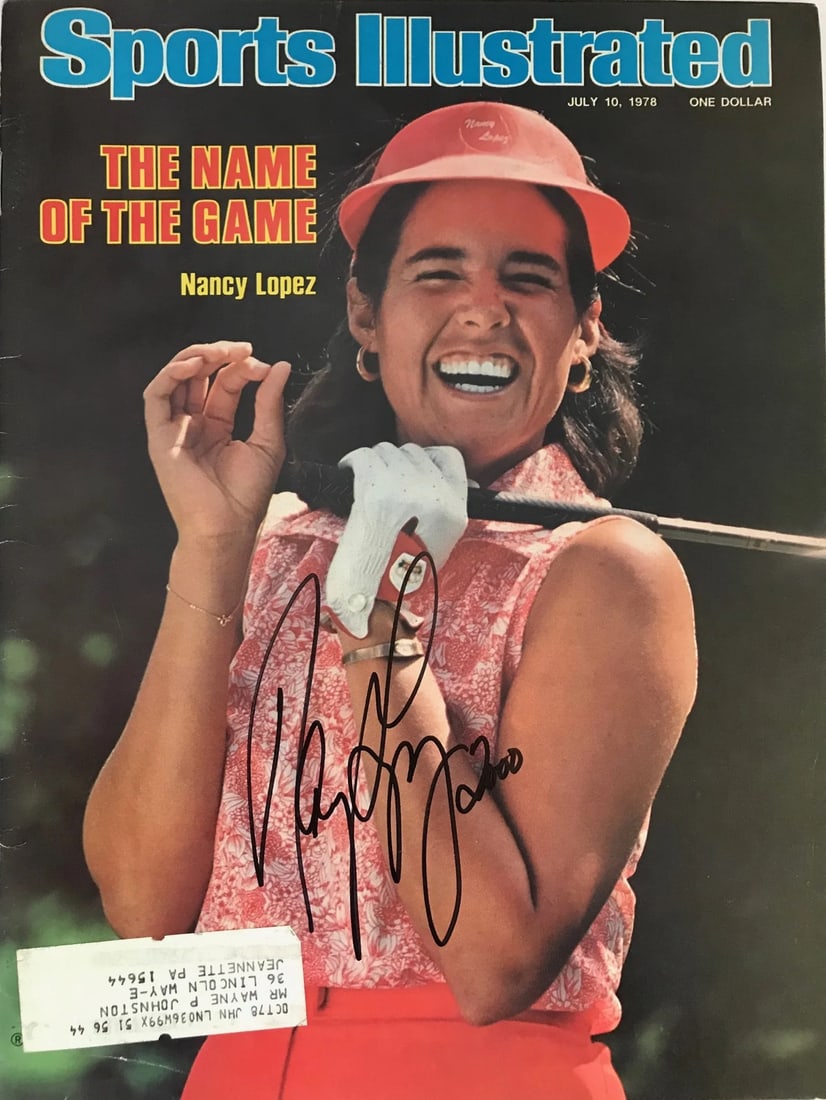 1978 Nancy Lopez Signed Sports Illustrated July 10: 1978 Nancy Lopez Signed Sports Illustrated July 10 Get ready to tee off with golf legend Nancy Lopez! This rare 1978 Sports Illustrated magazine, signed by the iconic golfer herself in black sharpie,
