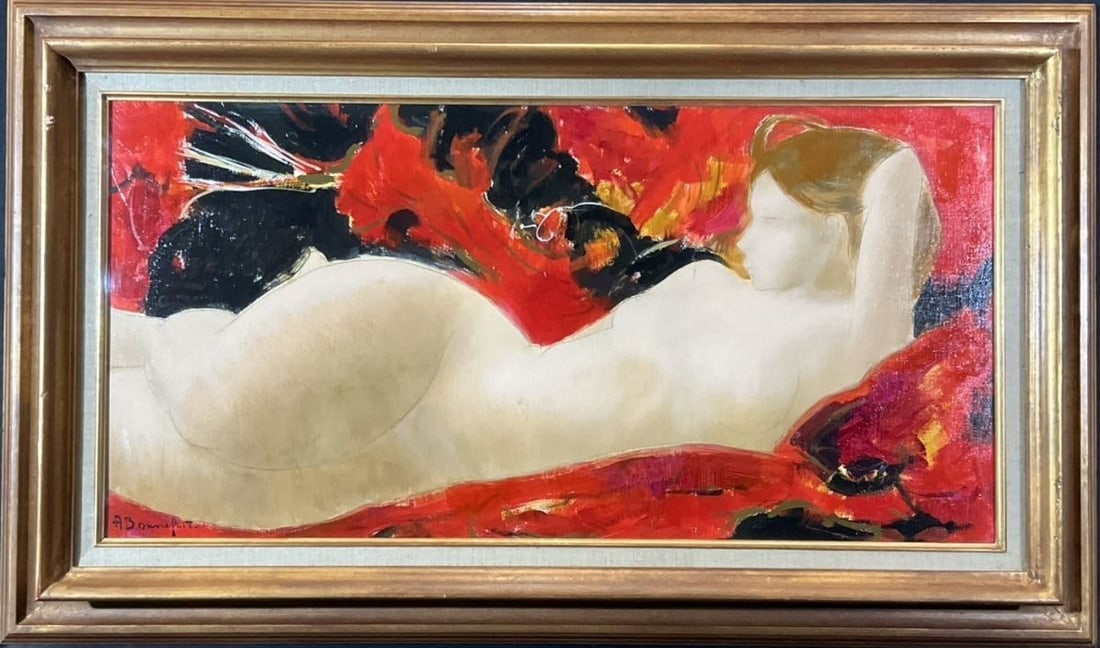 Alain Bonnefoit, French Master, Signed Large Nude Oil Painting (Venus): Alain Bonnefoit, French Master, Signed Large Nude Oil Painting (Venus) Experience the masterful brushstrokes of French artist Alain Bonnefoit in this stunning large nude oil painting, signed by the ar