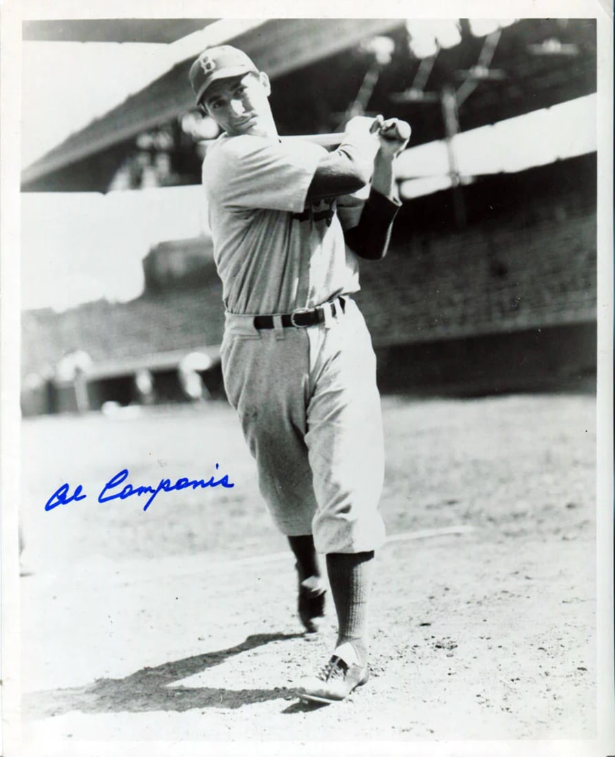 Photo Al Campanis Autographed 8x10: Photo Al Campanis Autographed 8x10 Meet Al Campanis, the legendary baseball executive and former GM of the Los Angeles Dodgers, in this rare and authentic 8x10 photo autographed by him in blue. In exc