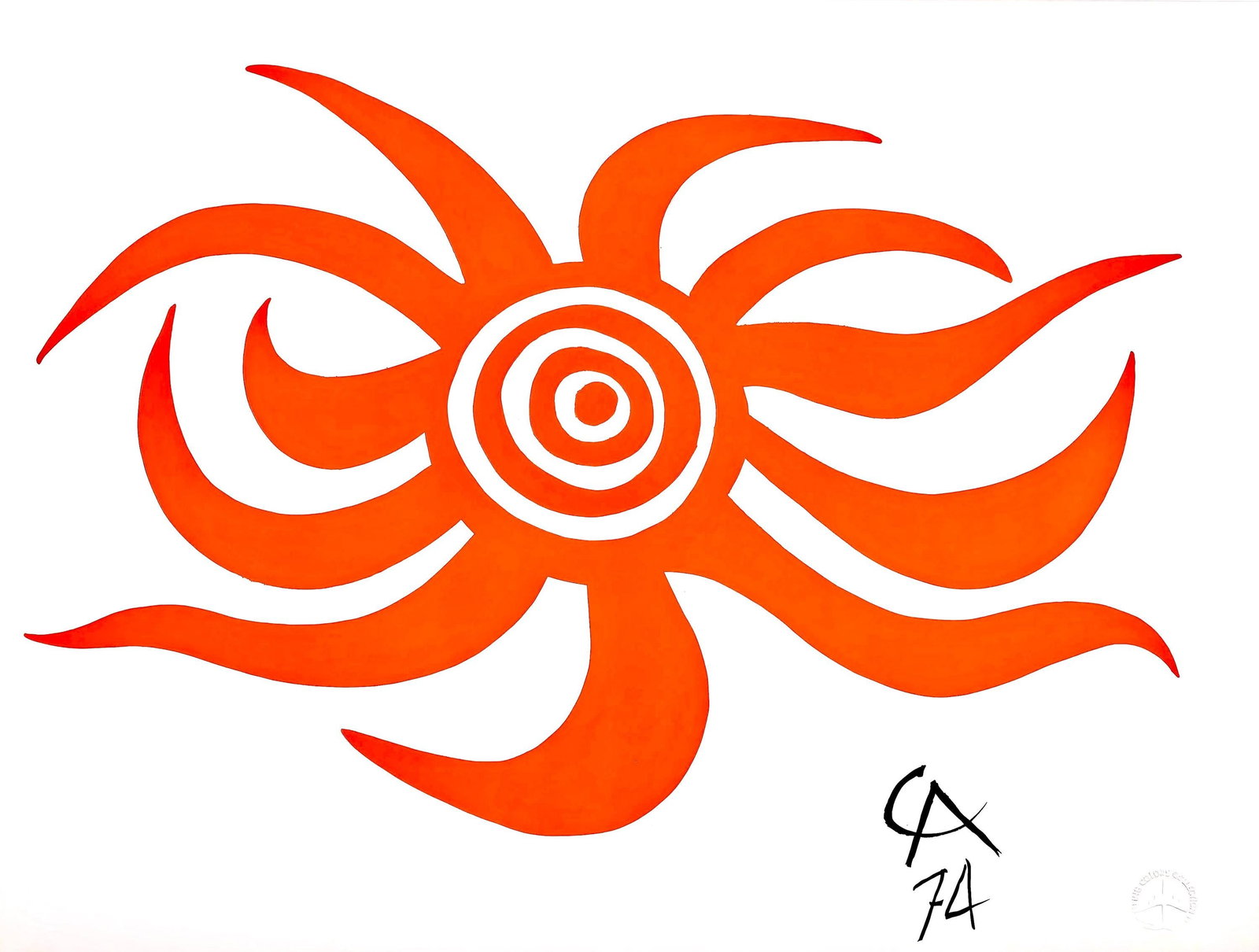Braniff International Airways Flying Colors Collection - Alexander Calder Sunburst Lithograph: Braniff International Airways Flying Colors Collection - Alexander Calder Sunburst Lithograph A rare and stunning piece of aviation art, the Alexander Calder Sunburst Lithograph is a signed and dated