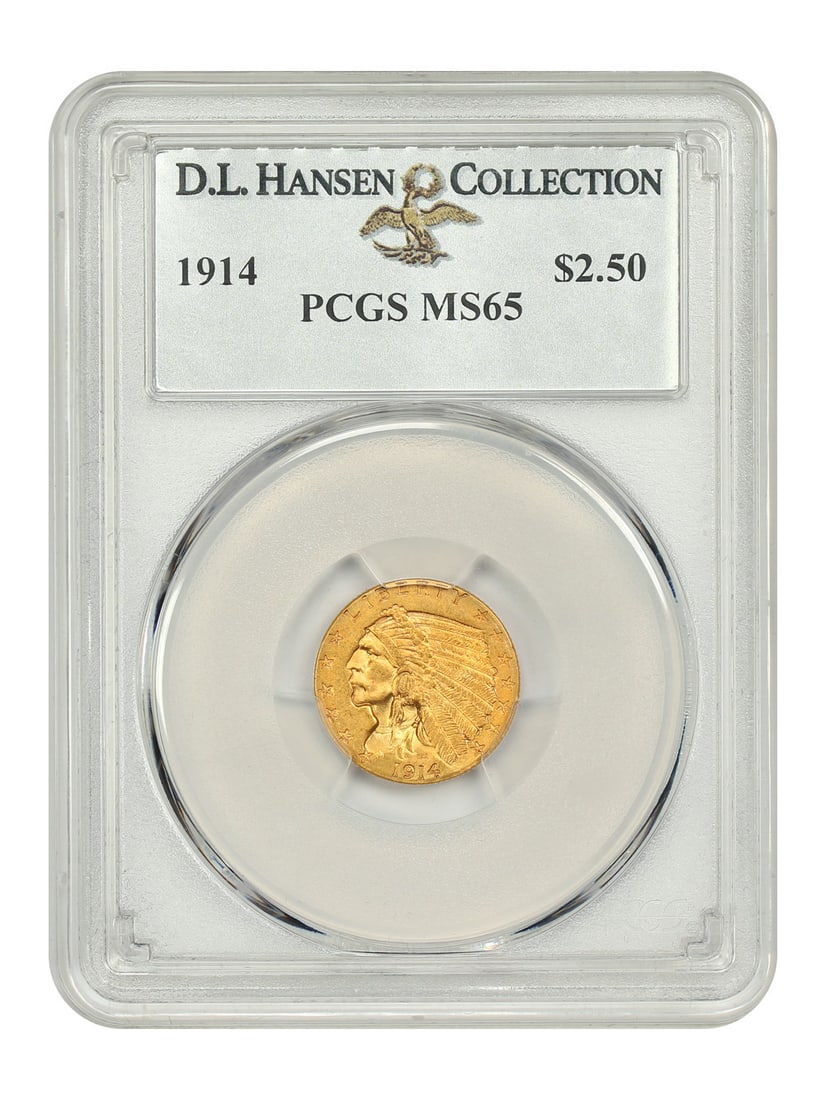Better Date - 1914 $2.50 PCGS MS65 ex: D.L. Hansen - Indian $2.5: Better Date - 1914 $2.50 PCGS MS65 ex: D.L. Hansen - Indian $2.5 Exceptional Better Date 1914 2 50 available for auction. Review complete item specifications below for detailed information. Item Speci