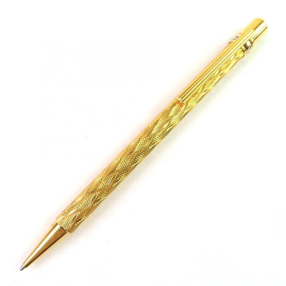 Cartier Must de Cartier Trinity Wave Pattern Twist Gold Ballpoint Pen: Cartier Must de Cartier Trinity Wave Pattern Twist Gold Ballpoint Pen Experience the elegance of Cartier with this stunning Must de Cartier Trinity Wave Pattern Twist Gold Ballpoint Pen, crafted from