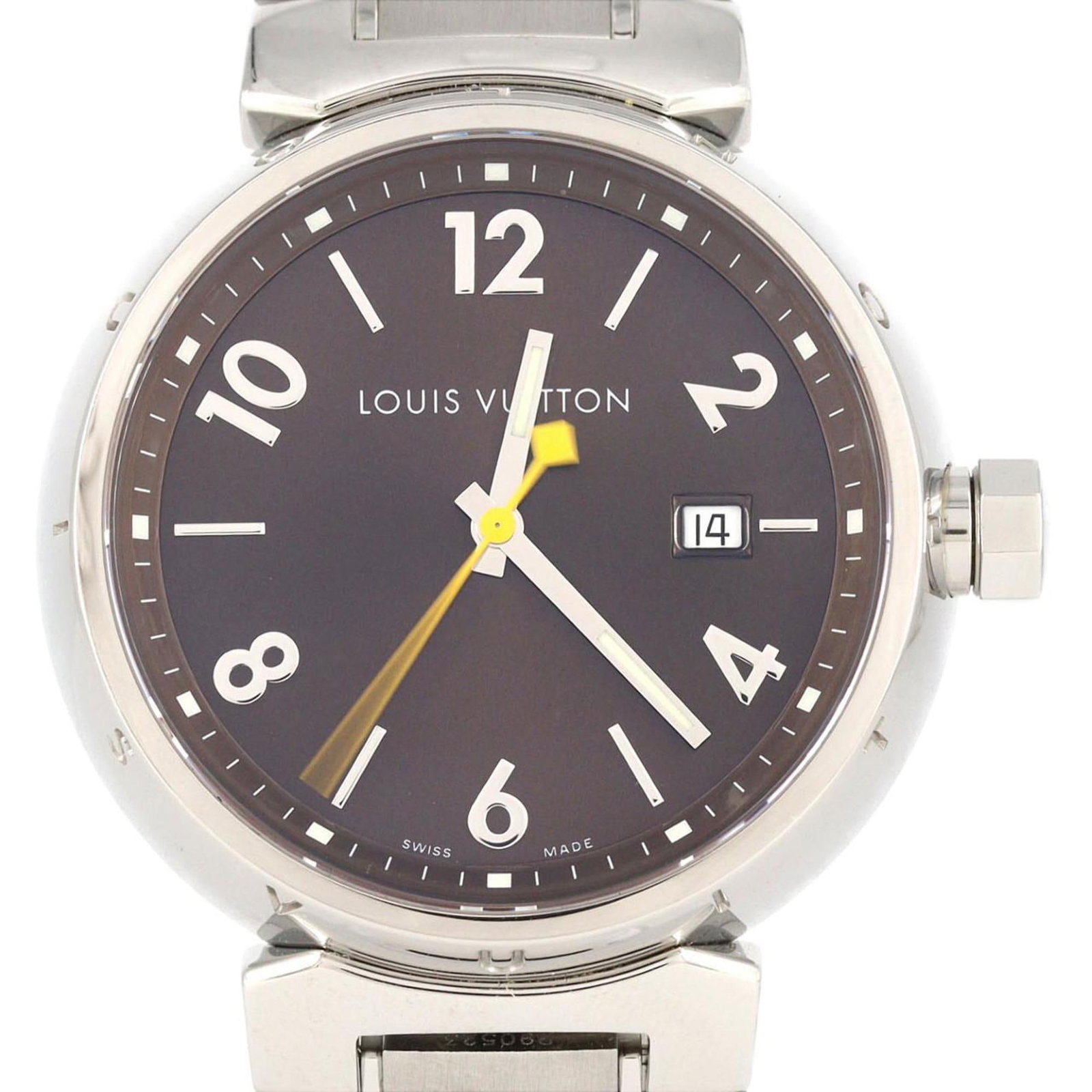 Wristwatch Louis Vuitton: Wristwatch Louis Vuitton A pre-owned Louis Vuitton wristwatch, crafted from durable stainless steel, boasts a classic 39mm case and brown dial, perfect for adding a touch of timeless elegance to any o