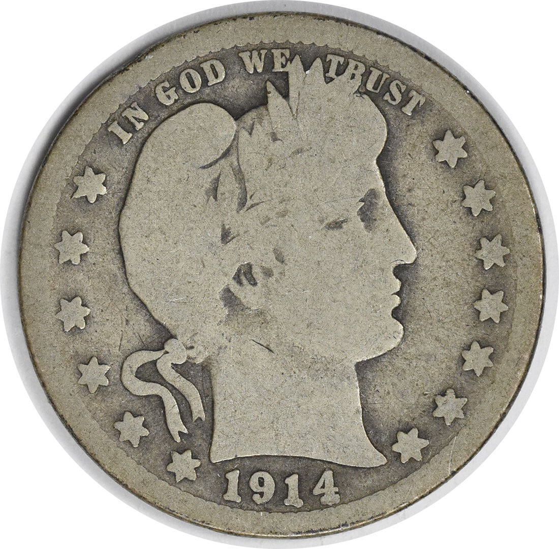 Uncertified 1914-S Barber Silver Quarter: Uncertified 1914-S Barber Silver Quarter Rarity seekers, take note! This 1914-S Barber Silver Quarter is a highly sought-after coin with a rich history, boasting an impressive mintage of just 264,000