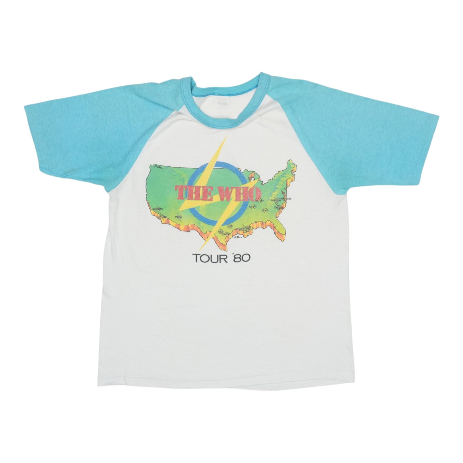 The Who Tour 1980 Jersey Shirt: The Who Tour 1980 Jersey Shirt Score the ultimate piece of rock 'n' roll history with this authentic 1980 The Who Tour Jersey Shirt, boasting a classic white design and worn-in condition that screams