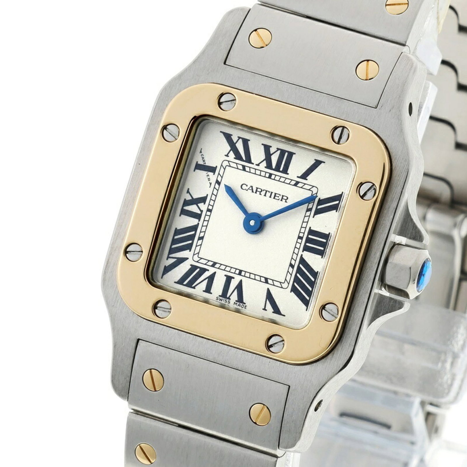 Wristwatch Cartier: Wristwatch Cartier A stunning Cartier wristwatch, crafted from 18K yellow gold and stainless steel, boasts a classic design with a beige dial that exudes elegance. With its sleek 23.7mm case diameter