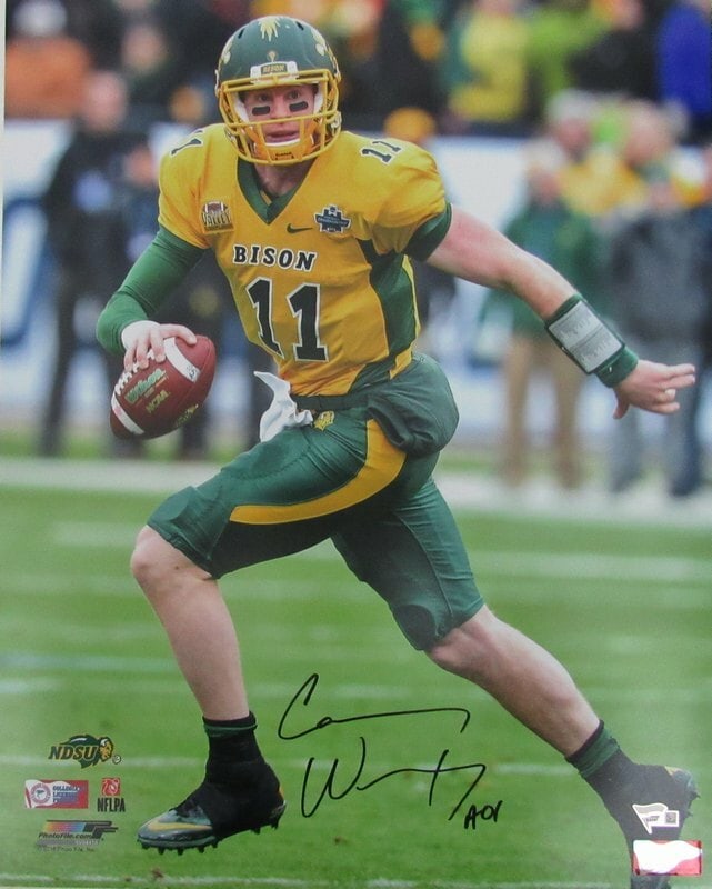 144256 Carson Wentz North Dakota State Signed/ Autographed 16x20 Photo Fanatics: 144256 Carson Wentz North Dakota State Signed/ Autographed 16x20 Photo Fanatics Get ready to show off your Bison pride with this autographed 16x20 photo of Carson Wentz, the star quarterback who led N