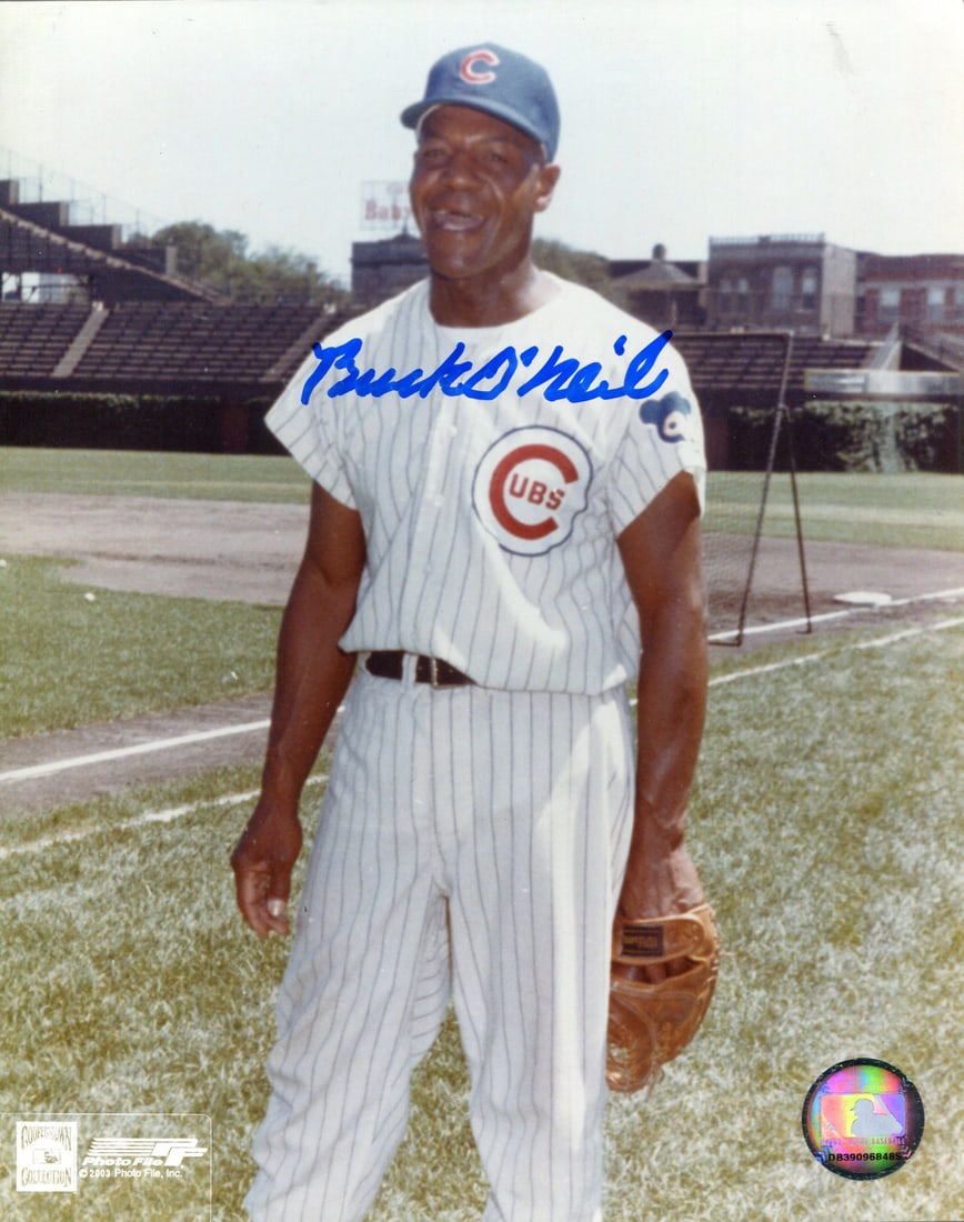 Photo Buck O'Neil Autographed 8x10: Photo Buck O'Neil Autographed 8x10 Meet the iconic Buck O'Neil, legendary baseball player and manager, in this rare 8x10 photo signed by him in sharpie. Authenticated by , this COA ensures the authent