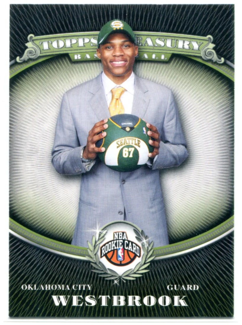 #104 Russell Westbrook 2008-09 Topps Treasury Rookie Card: #104 Russell Westbrook 2008-09 Topps Treasury Rookie Card Get ready to relive the excitement of Russell Westbrook's rookie season with this 2008-09 Topps Treasury Rookie Card #104. As one of the most