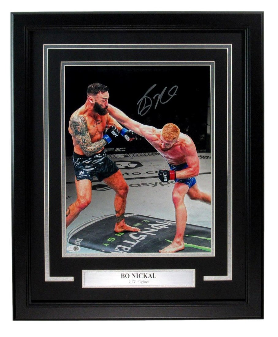193621 Bo Nickal Signed/ Auto 11x14 Photo UFC Fighter Framed JSA: 193621 Bo Nickal Signed/ Auto 11x14 Photo UFC Fighter Framed JSA Get ready to showcase your UFC pride with the autographed photo of Bo Nickal, one of the sport's top fighters! This 11x14 framed photo