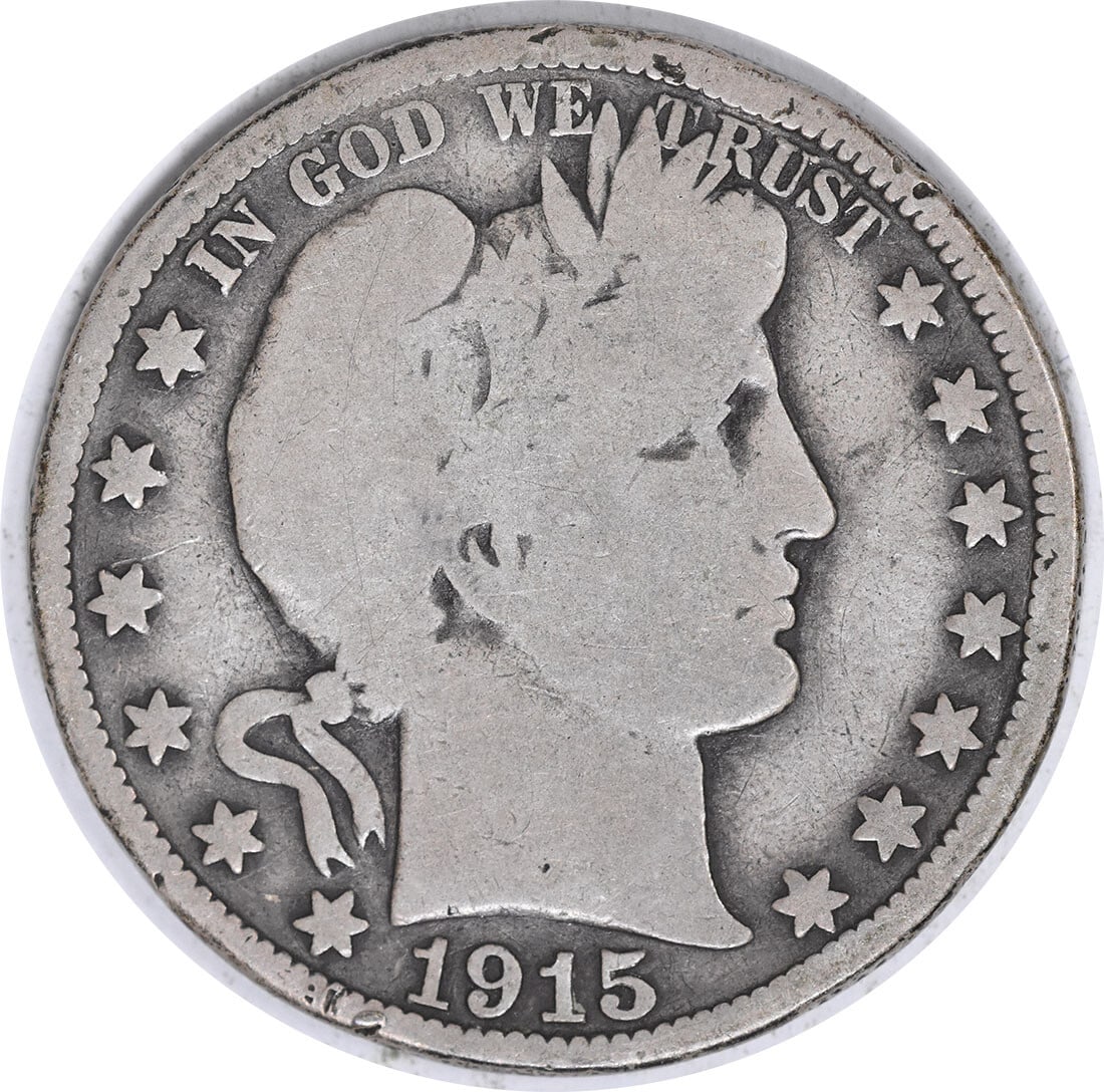 1915 Barber Silver Half Dollar - G Uncertified: 1915 Barber Silver Half Dollar - G Uncertified A rare and beautiful piece of American history, the 1915 Barber Silver Half Dollar is a stunning example of early 20th-century numismatics. With its rich