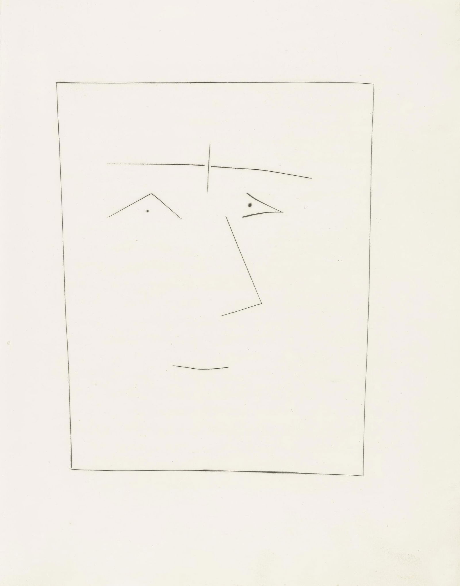 1949 - Pablo Picasso - Untitled - from Carmen - Engraving: 1949 - Pablo Picasso - Untitled - from Carmen - Engraving Experience the masterful stroke of Pablo Picasso with his 1949 engraving, Sans titre (Untitled), from the iconic folio Picasso, Carmen. This e