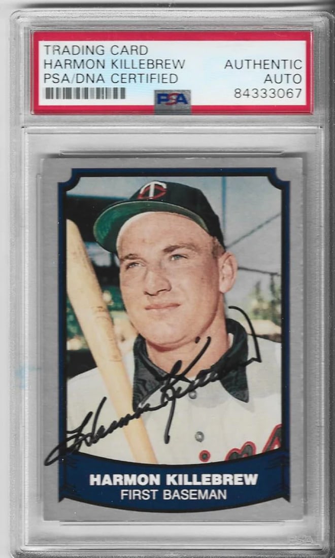 #86 Harmon Killebrew 1988 Pacific PSA Authentic Autographed Card: #86 Harmon Killebrew 1988 Pacific PSA Authentic Autographed Card Get ready to own a piece of baseball history with this authentic autographed card from Harmon Killebrew, one of the greatest power hitt