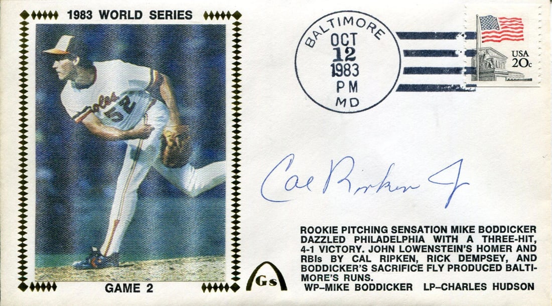 (JSA) Cal Ripken Jr. Autographed Gateway First Day Cover: (JSA) Cal Ripken Jr. Autographed Gateway First Day Cover Own a piece of baseball history with the Cal Ripken Jr. Autographed Gateway First Day Cover, authenticated by James Spence Authentication (JSA)