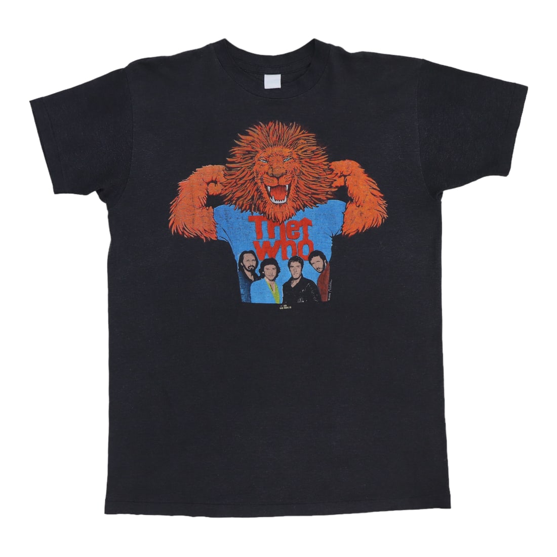 Shirt 1979 The Who Lion: Shirt 1979 The Who Lion Get ready to rock with the iconic 1979 The Who Lion shirt, a true vintage treasure from the era of punk and new wave music. With its bold front and back graphics, this black 50