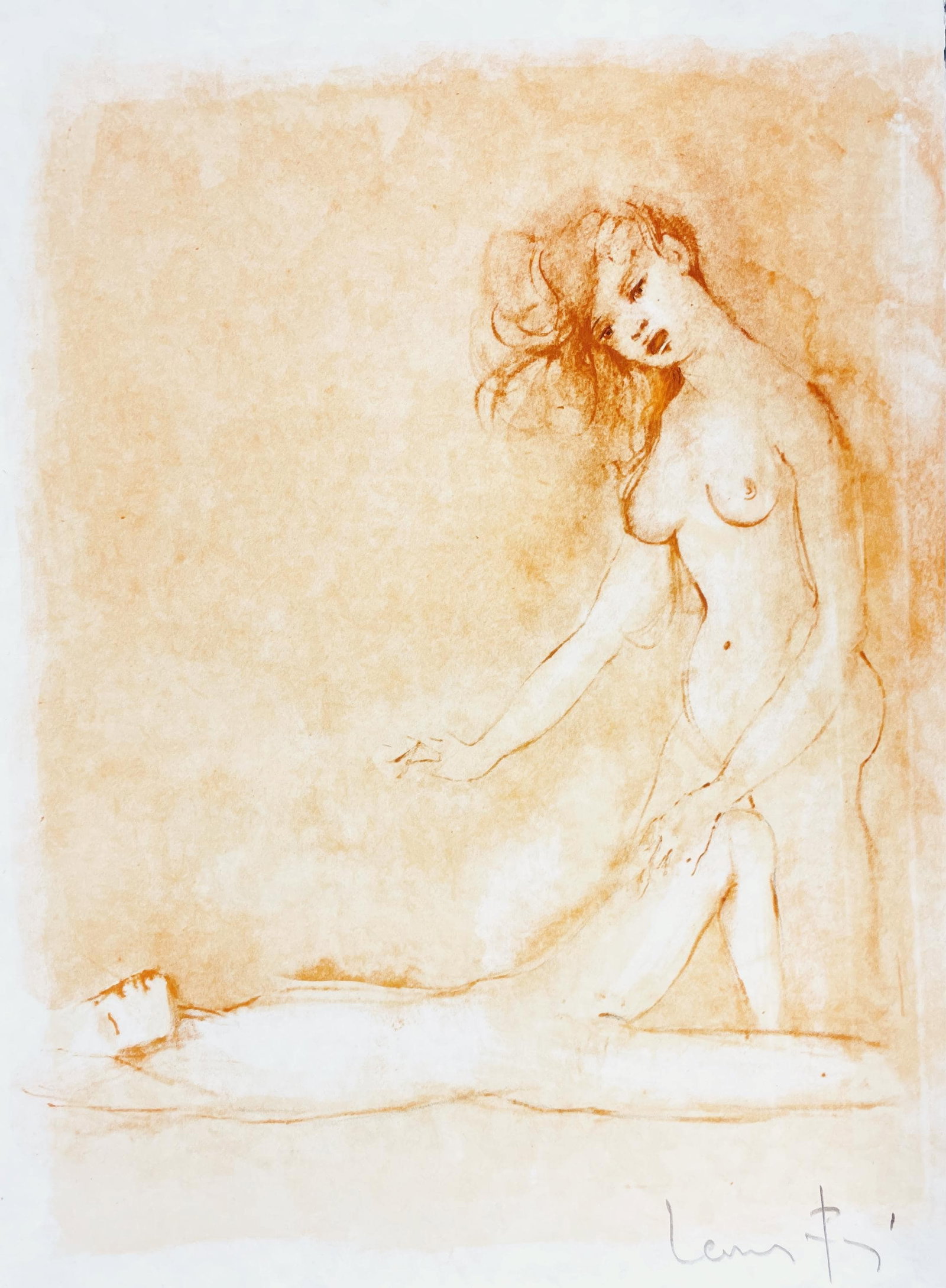 1969 - Leonor Fini - Untitled - from Parallel - Lithograph: 1969 - Leonor Fini - Untitled - from Parallel - Lithograph Experience the dreamlike world of Leonor Fini, a visionary artist whose lithograph 'Sans titre' (Untitled) from 1969 embodies refined graphic