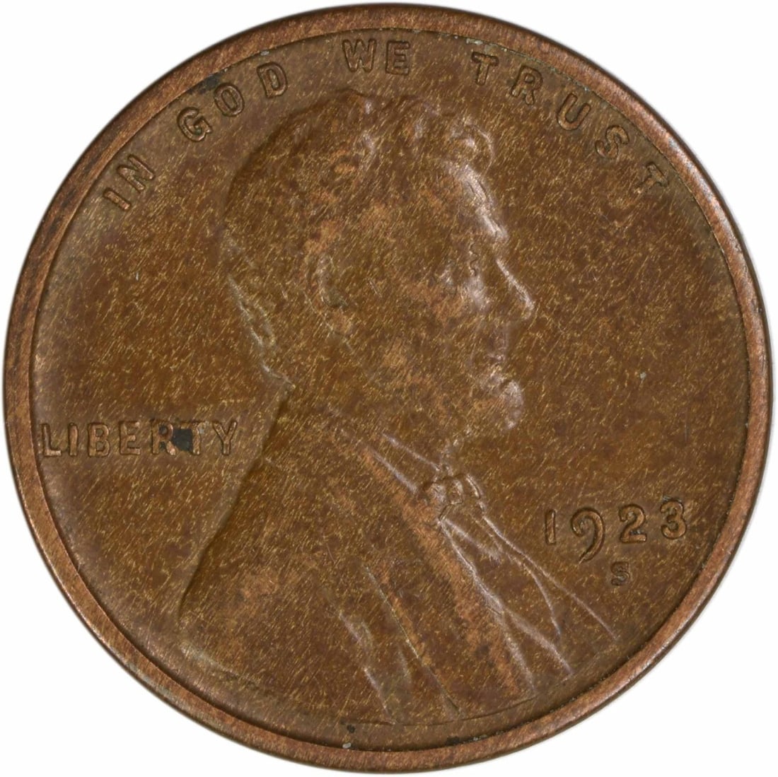 Uncertified 1923-S Lincoln Cent AU: Uncertified 1923-S Lincoln Cent AU A rare find for the collector, this 1923-S Lincoln Cent is a stunning example of circulated coinage, showcasing its natural wear and tear in AU condition. With its c