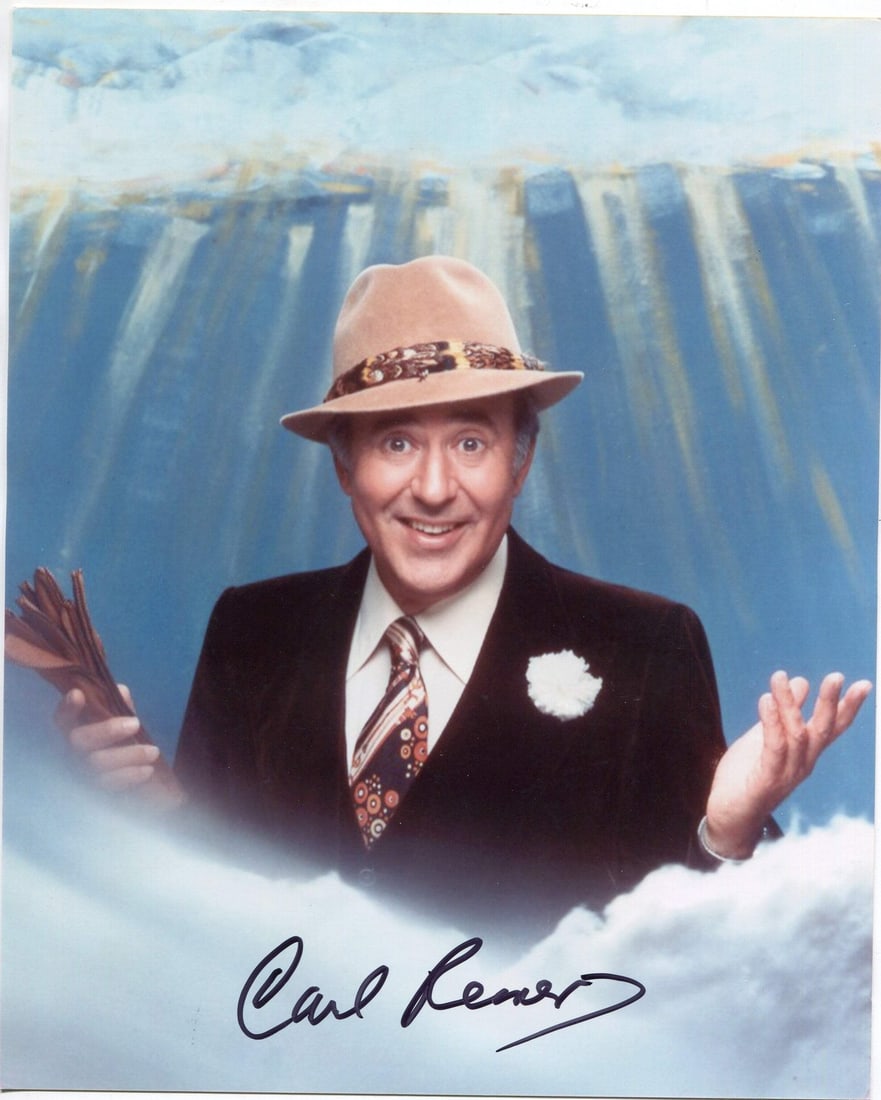 Photo Carl Reiner Autographed 8x10: Photo Carl Reiner Autographed 8x10 Meet the legendary Carl Reiner, captured in a rare and unique 8x10 photo, personally signed in black sharpie by the comedy icon himself. Authenticated by renowned ex