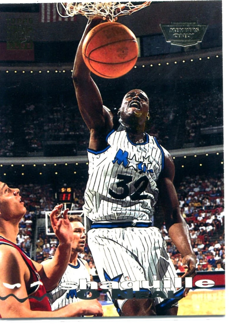 Card Shaquille O'Neal 1993 Topps Stadium Club Members Only: Card Shaquille O'Neal 1993 Topps Stadium Club Members Only Get ready to relive the NBA's dominant era with this ultra-rare 1993 Topps Stadium Club Members Only card featuring the legendary Shaquille O