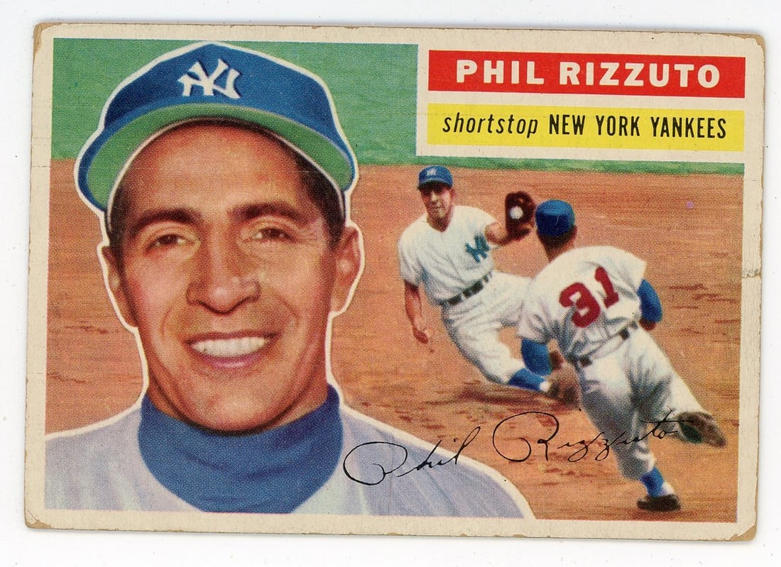 #113 Phil Rizzuto 1956 Topps: #113 Phil Rizzuto 1956 Topps Get ready to relive the nostalgia of 1956 baseball with this iconic Phil Rizzuto Topps card, #113. As one of the most beloved players of his era, Rizzuto's image on this c