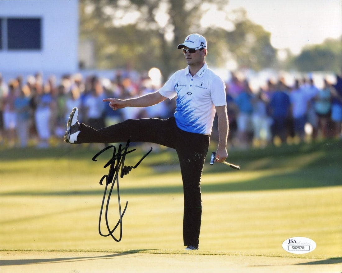 (JSA) Zach Johnson Autographed 8x10 Photo: (JSA) Zach Johnson Autographed 8x10 Photo Get ready to add some golfing flair to your collection with this authentic Zach Johnson autographed 8x10 photo! Signed in black sharpie across the front, the
