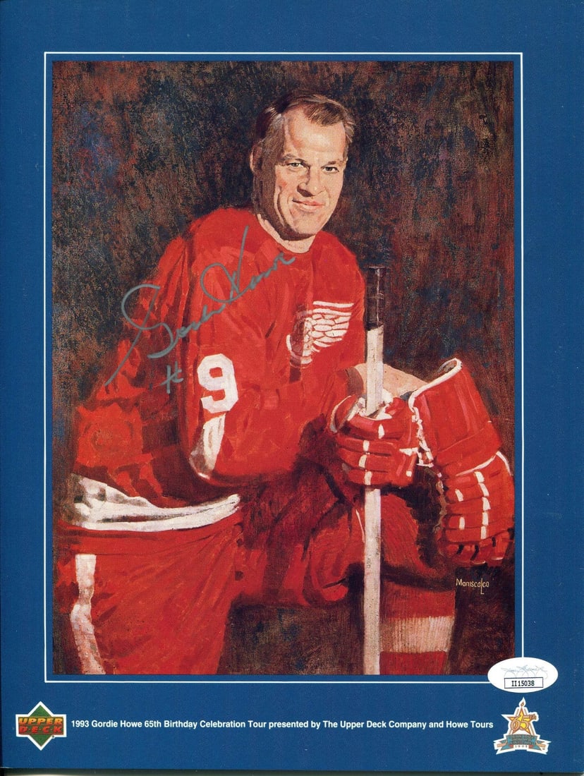 (JSA) Gordie Howe Autographed Upper Deck 65th Birthday Tour Magazine: (JSA) Gordie Howe Autographed Upper Deck 65th Birthday Tour Magazine Get ready to celebrate hockey legend Gordie Howe's 65th birthday tour with an authentic piece of memorabilia. This JSA-authenticate