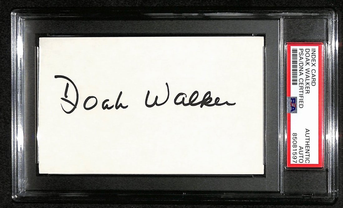 Doak Walker HOF Signed 3x5 Index Card - Detroit Lions (PSA/ DNA 184208): Doak Walker HOF Signed 3x5 Index Card - Detroit Lions (PSA/ DNA 184208) Meet the legendary Doak Walker, a Hall of Fame running back who electrified the gridiron with his speed and agility during his t
