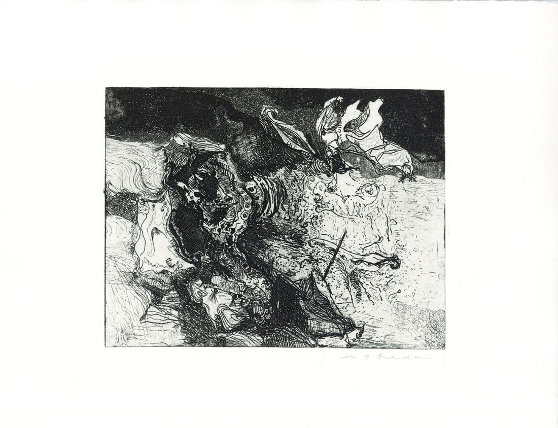 1957 Masuo Ikeda Japan Copperplate Print "The Night" 1519.5cm Limited 20: 1957 Masuo Ikeda Japan Copperplate Print "The Night" 1519.5cm Limited 20 Experience the haunting beauty of Masuo Ikeda's 1957 copperplate print, "The Night", measuring an impressive 1519.5cm in length