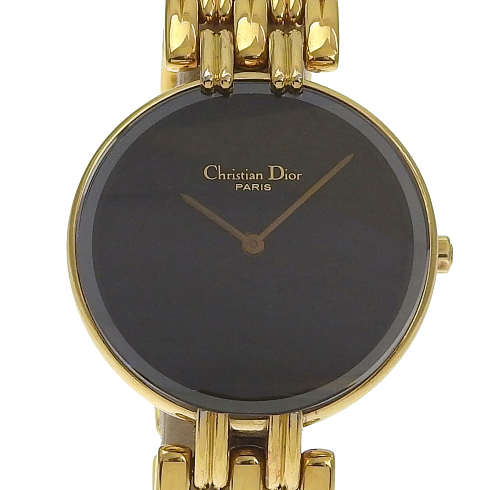 Wristwatch Christian Dior: Wristwatch Christian Dior A stunning gold plated Christian Dior wristwatch, boasting sleek black dial and elegant 27mm case diameter, is up for grabs. With its classic design and luxurious feel, this