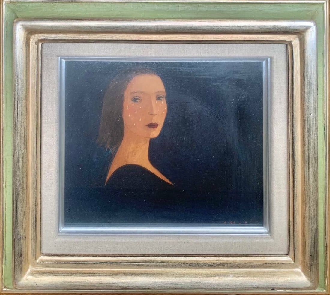 Mark Beck 1989 Original Oil on Canvas Painting "Ariane as Frida", Signed and Framed: Mark Beck 1989 Original Oil on Canvas Painting "Ariane as Frida", Signed and Framed Mark Beck's stunning oil on canvas painting, "Ariane as Frida", is a unique and captivating piece that showcases the