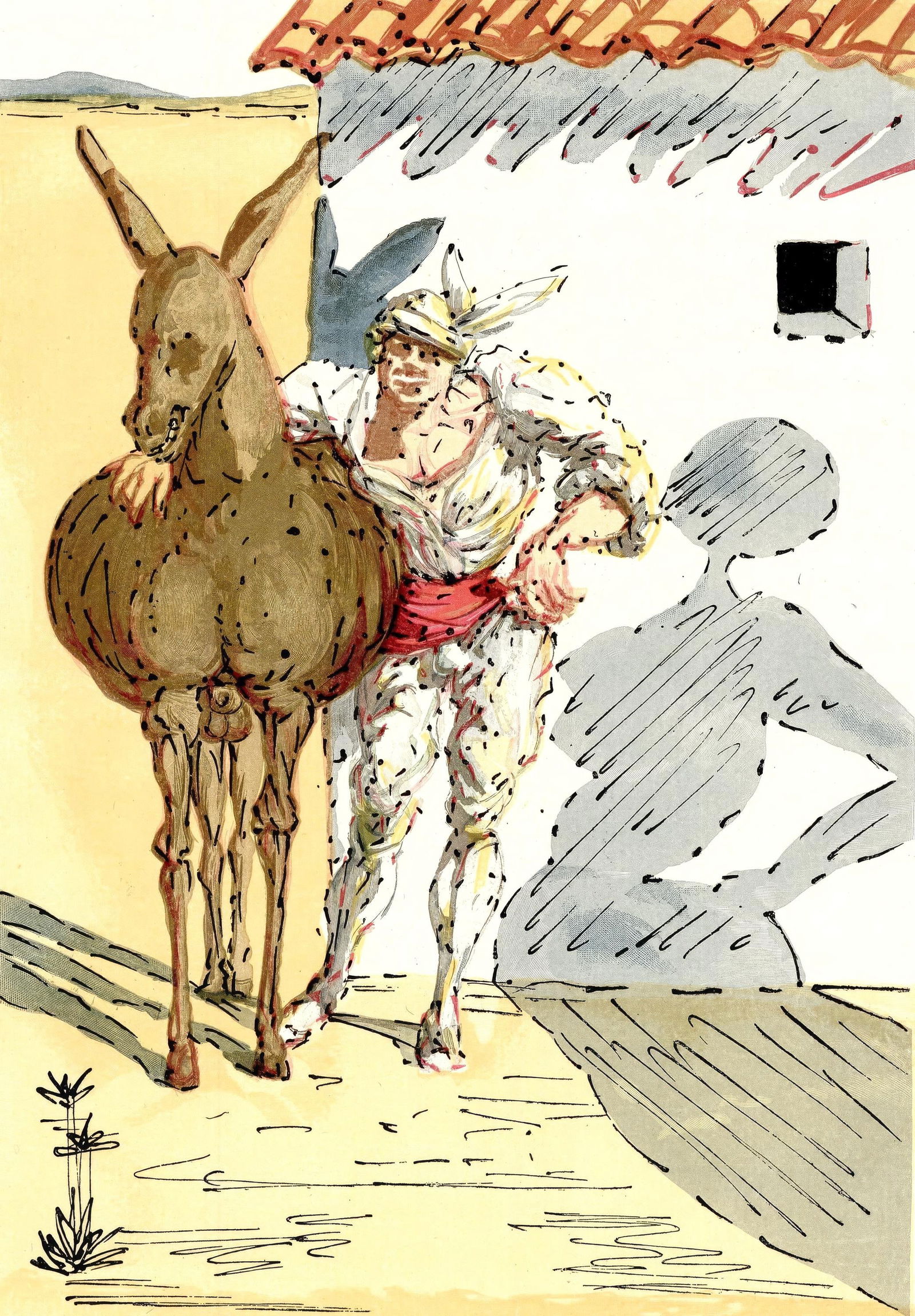 1958 - Salvador Dali - Untitled - from The Three-Cornered Hat - Engraving: 1958 - Salvador Dali - Untitled - from The Three-Cornered Hat - Engraving Experience the masterful blend of classical technique and visionary imagination in Salvador Dali's 1958 engraving, Sans titre