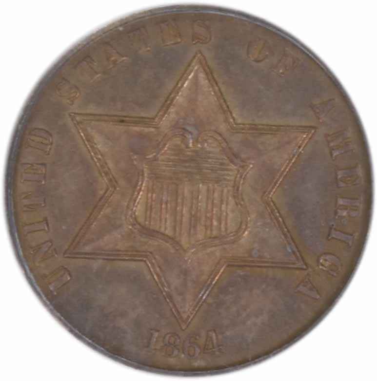 PCGS 1864 Three Cent Silver MS63 - 3