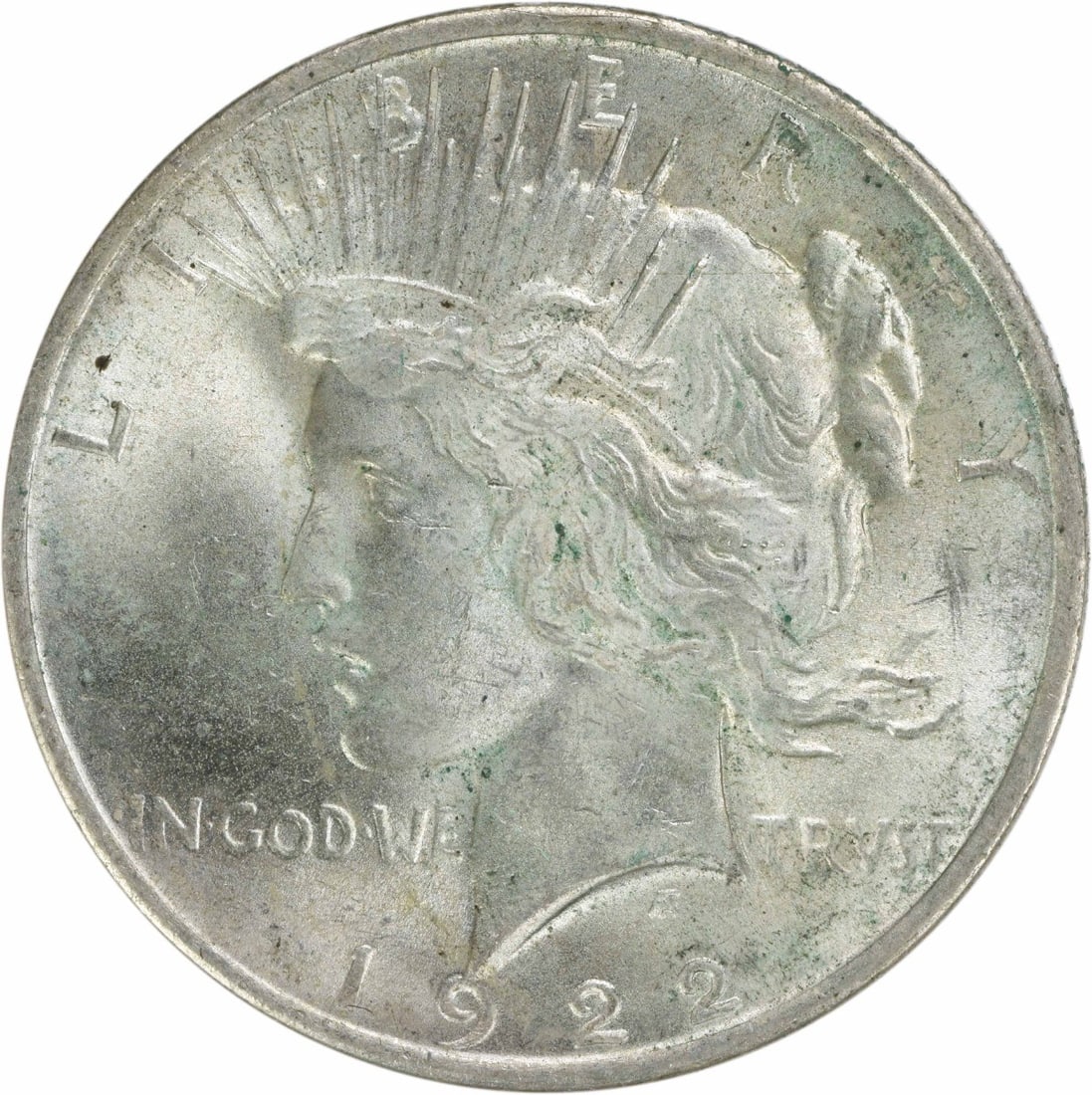 1922 Peace Silver Dollar - AU Uncertified: 1922 Peace Silver Dollar - AU Uncertified A highly sought-after collector's piece, the 1922 Peace Silver Dollar is an exceptional example of American numismatics, boasting its original circulated