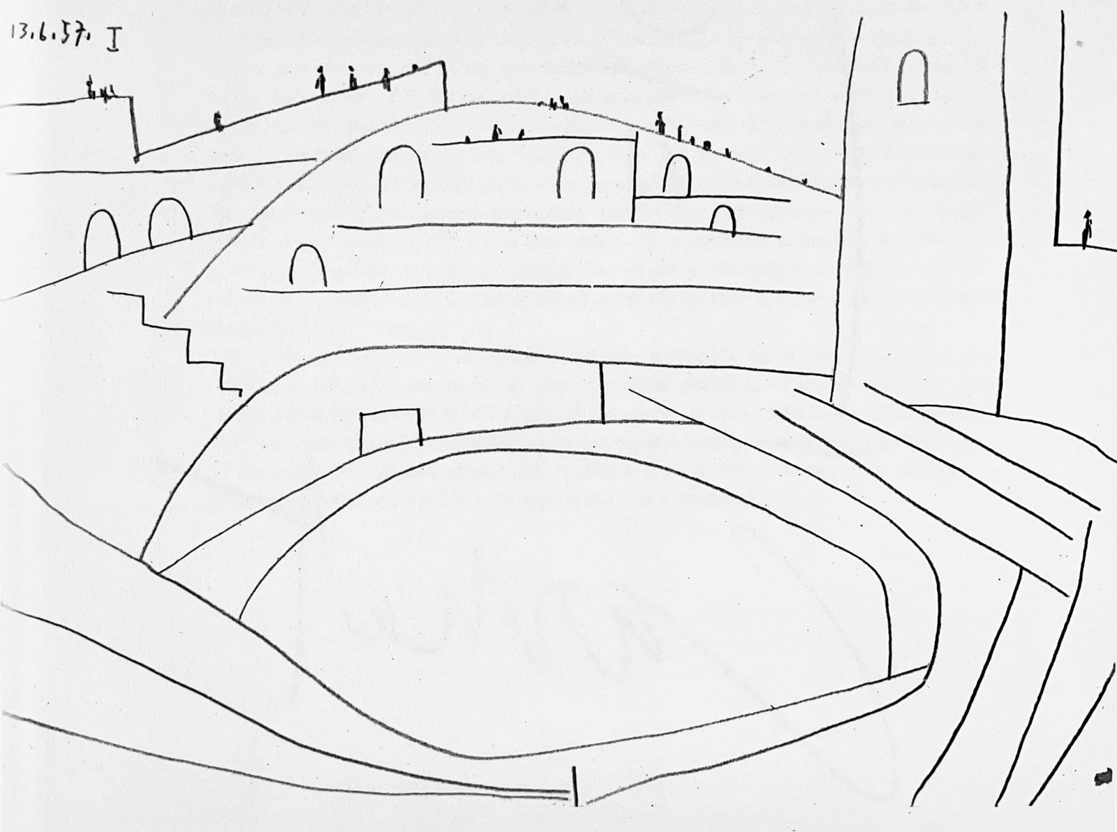 Pablo Picasso, Composition (Bloch 1276; Czwiklitzer 23), Toros y Toreros Lithograph: Pablo Picasso, Composition (Bloch 1276; Czwiklitzer 23), Toros y Toreros Lithograph A rare and iconic lithograph by Pablo Picasso, Composition (Bloch 1276; Czwiklitzer 23), Toros y Toreros showcases t