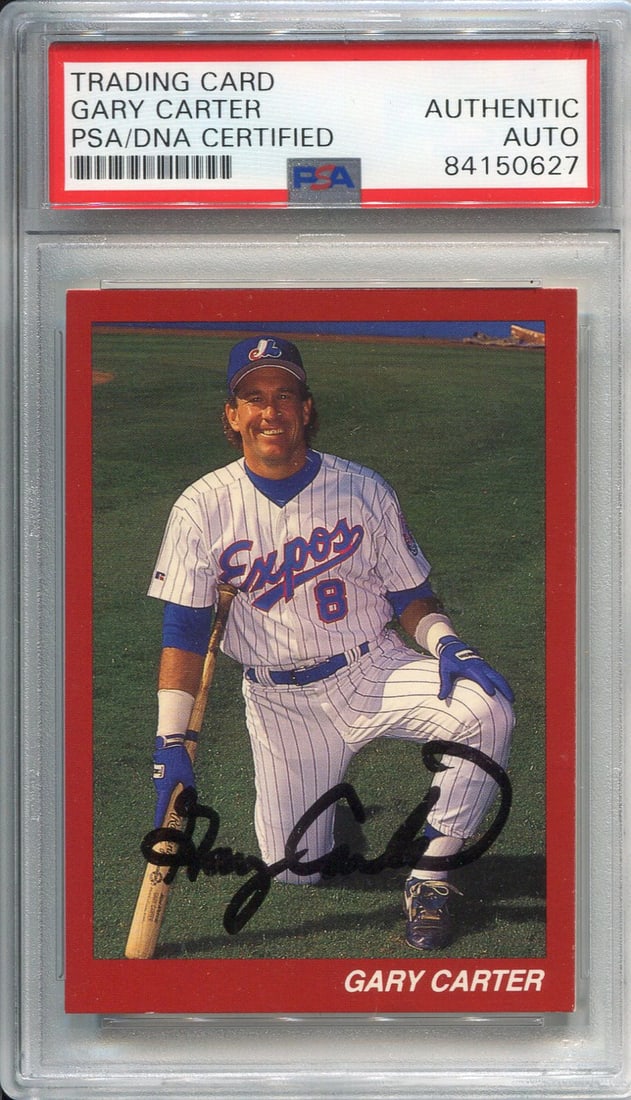 (PSA) Gary Carter Autographed Trading Card: (PSA) Gary Carter Autographed Trading Card Get ready to relive the magic of baseball history with this authentic Gary Carter autographed trading card, slabbed and authenticated by the renowned Profess